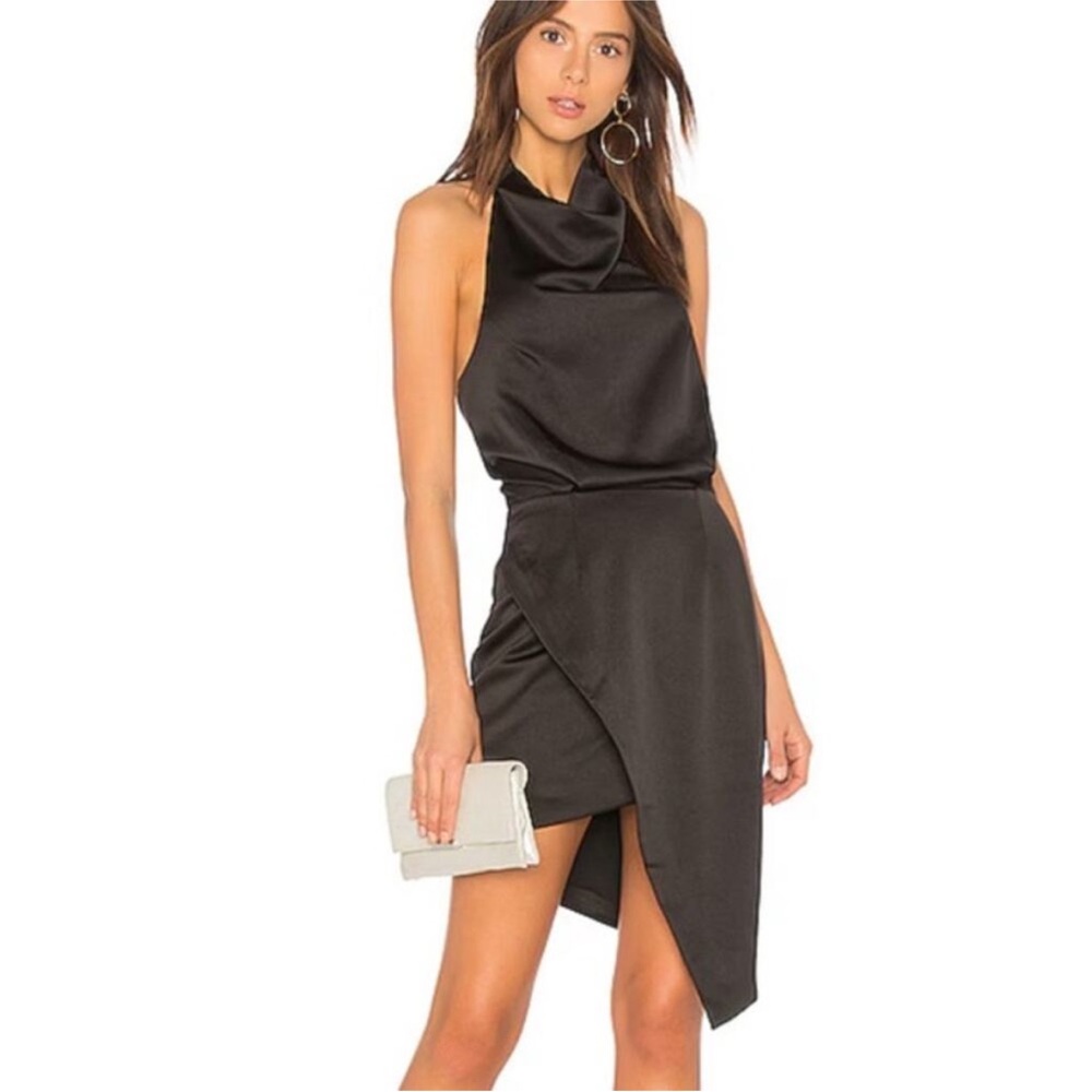 ELLIAT Chocolate Brown Asymmetrical Mini Dress